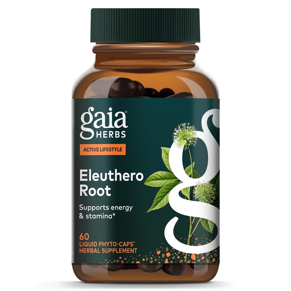 Gaia Herbs Eleuthero Root - Energy, Stamina & Mental Endurance Support - Eleuthero Root (Siberian Ginseng) Adaptogen Herbal Supplement - 60 Vegan Liquid Phyto-Capsules (30-Day Supply)