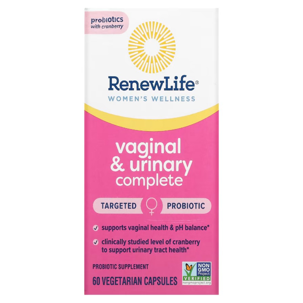Renew Life Probiotics for Women, 3.5 Billion CFU, Probiotic Supplement for Digestive, Vaginal & Immune Health, Soy, Dairy & Gluten Free, Vaginal & Urinary Complete, Cranberry, 60 Capsules