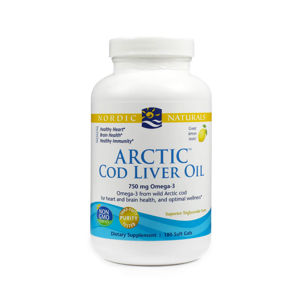 Nordic Naturals Artic Cod Liver Oil 240 EPA / 360 DHA 1000mg 180 Softgels