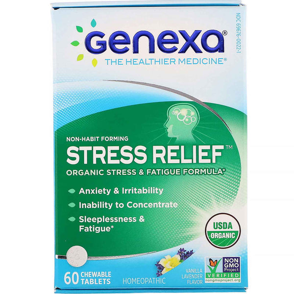 Genexa Stress Relief Vanilla Lavender Flavor 60 Chewable Tablets