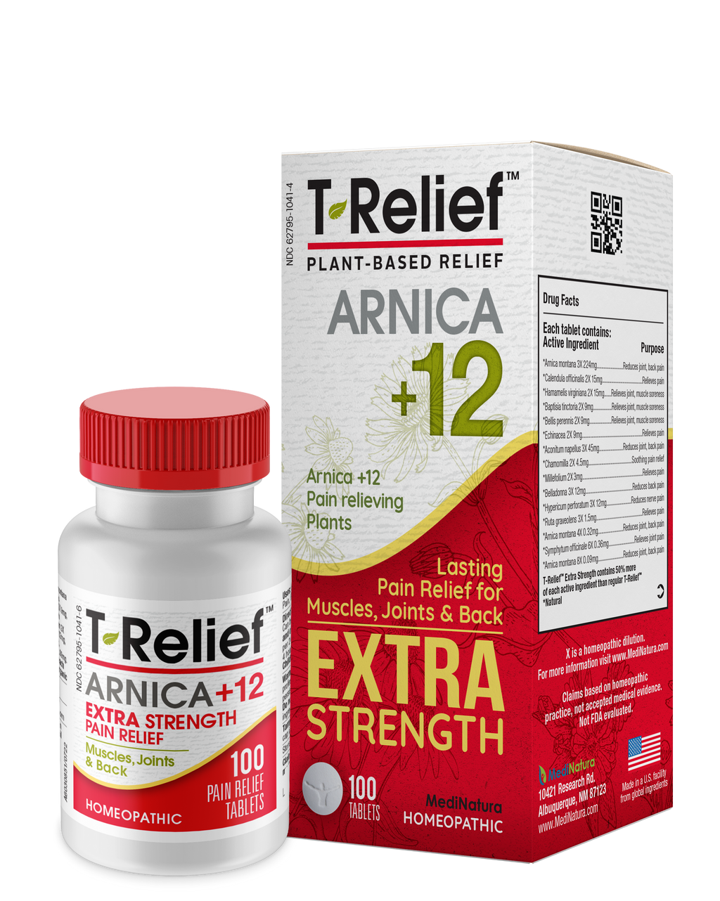 MediNatura T-Relief Arnica +12 Arthritis 100 Tablets - 2 Pack