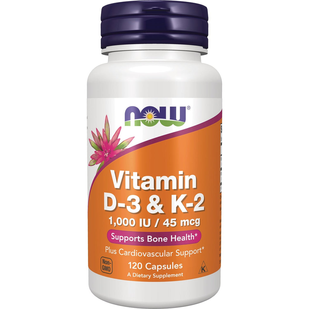Now Foods Vitamin D3 & K2 1,000 IU 120 Vcaps - 0369