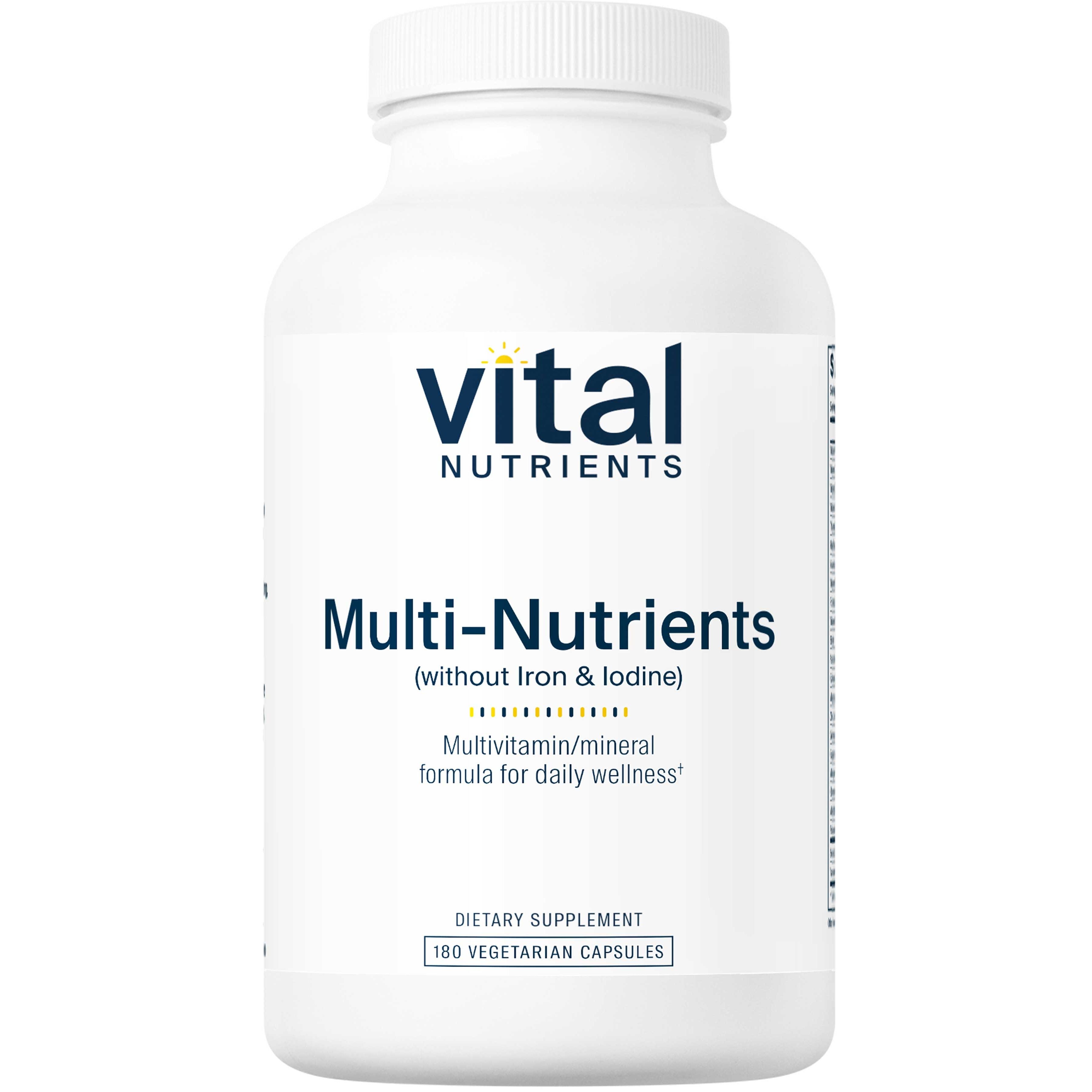 Vital Nutrients Multi-Nutrients With Iron & Iodine 180 Capsules