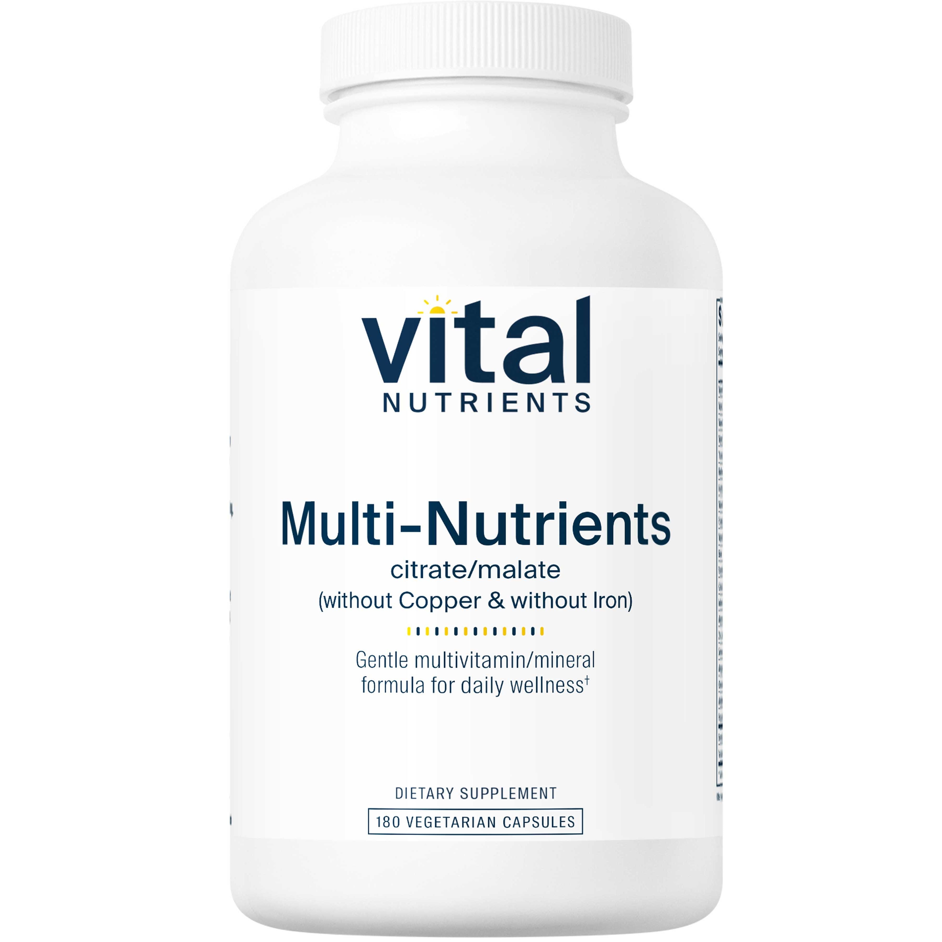 Vital Nutrients Multi-Nutrients 3 Citrate Malate Formula 180 Vcaps