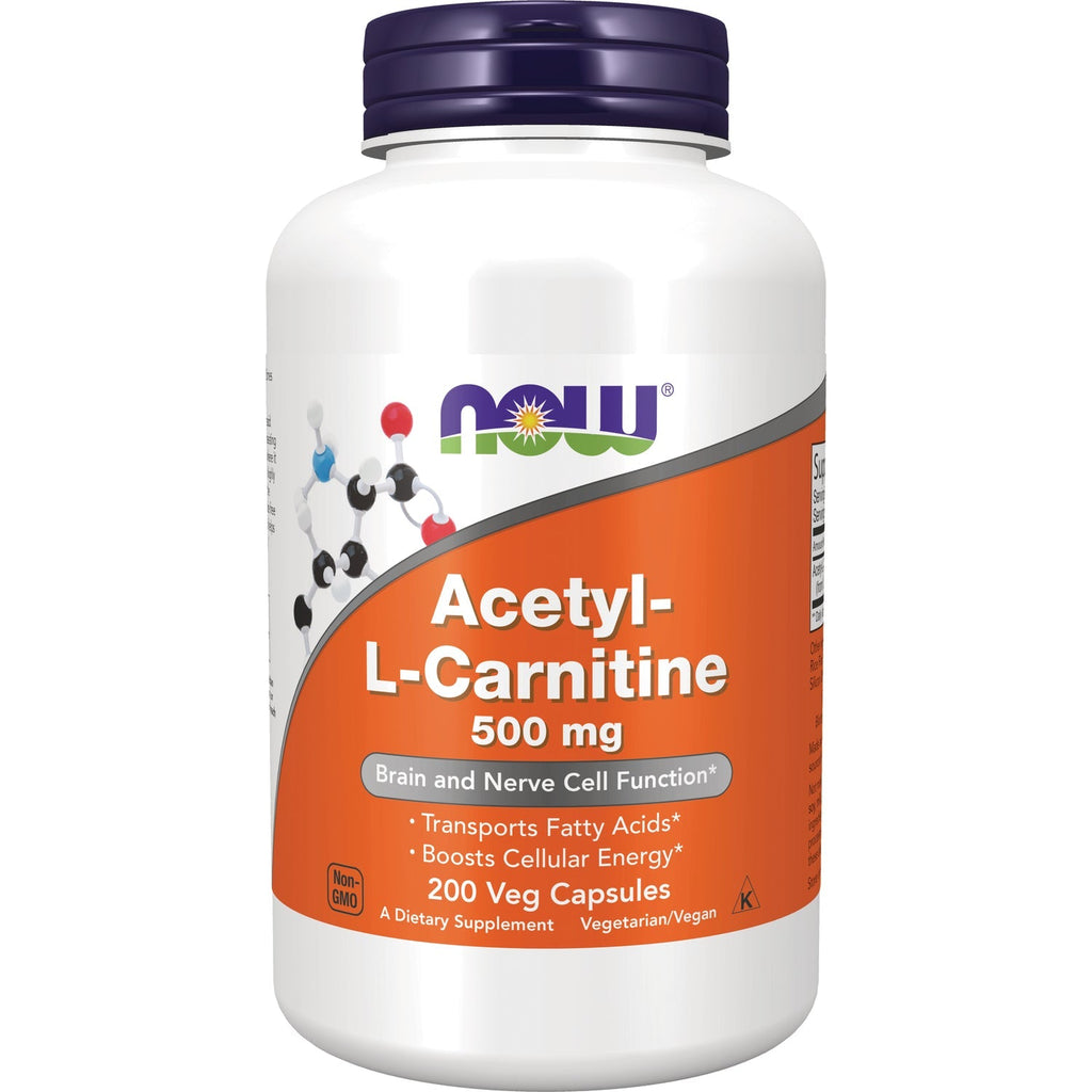 Now Foods Acetyl-L-Carnitine 500 mg 200 Vcaps - 0084