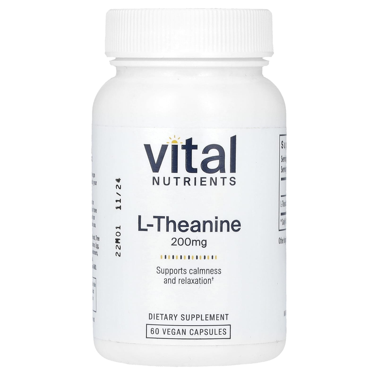 Vital Nutrients L-Theanine 200mg 60 Vcaps