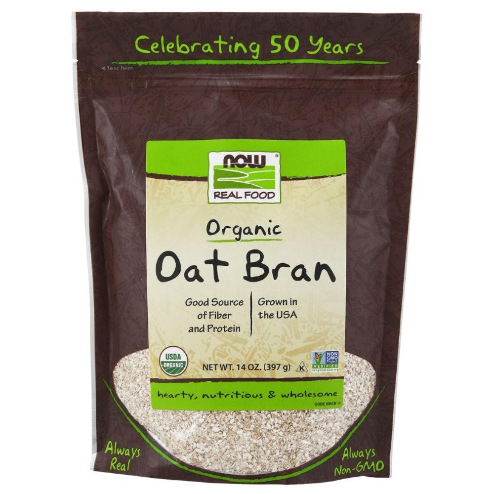 Now Real Food Oat Bran Organic 14oz - 5951