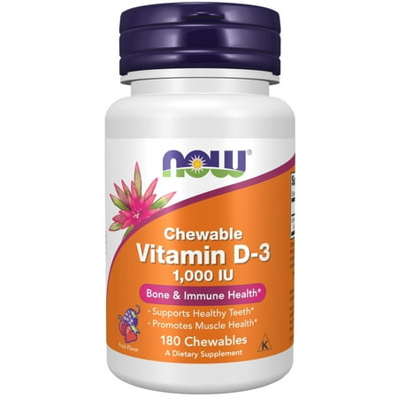 Now Foods Chewable Vitamin D-3 1,000 IU 180 Chewables - 0357 - 2 Pack