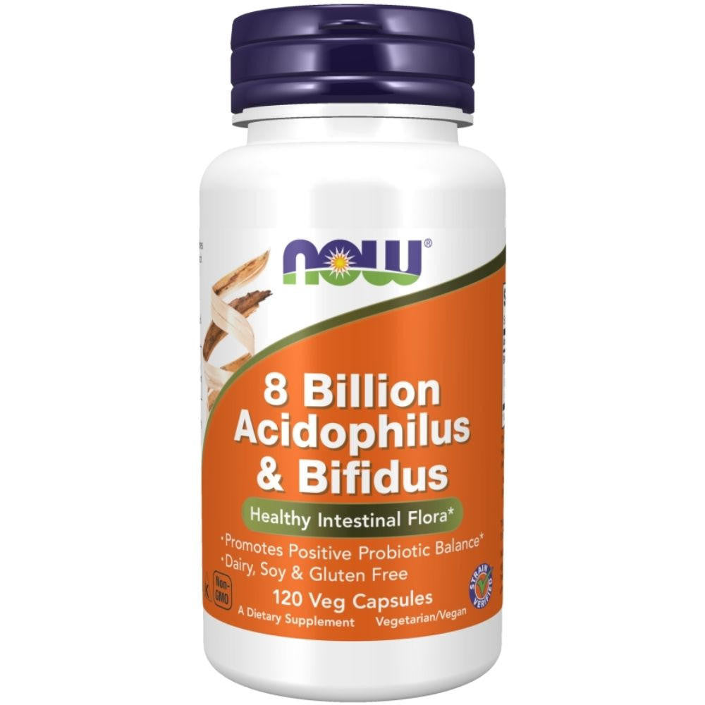 Now Foods 8 Billion Acidophilus & Bifidus 120 Vcaps - 2932 - 3 Pack