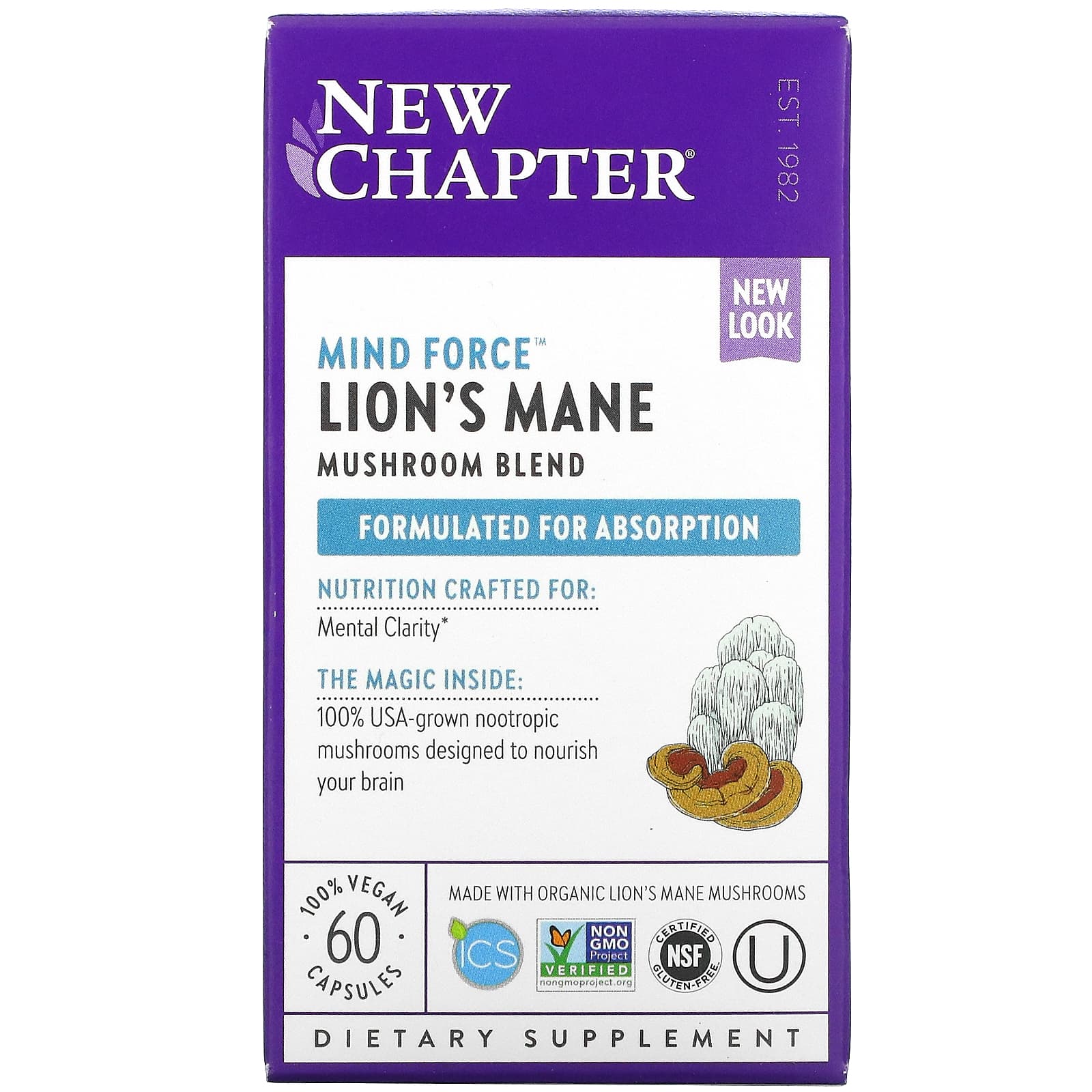 New Chapter Mind Force Lion's Mane 60 Vcaps