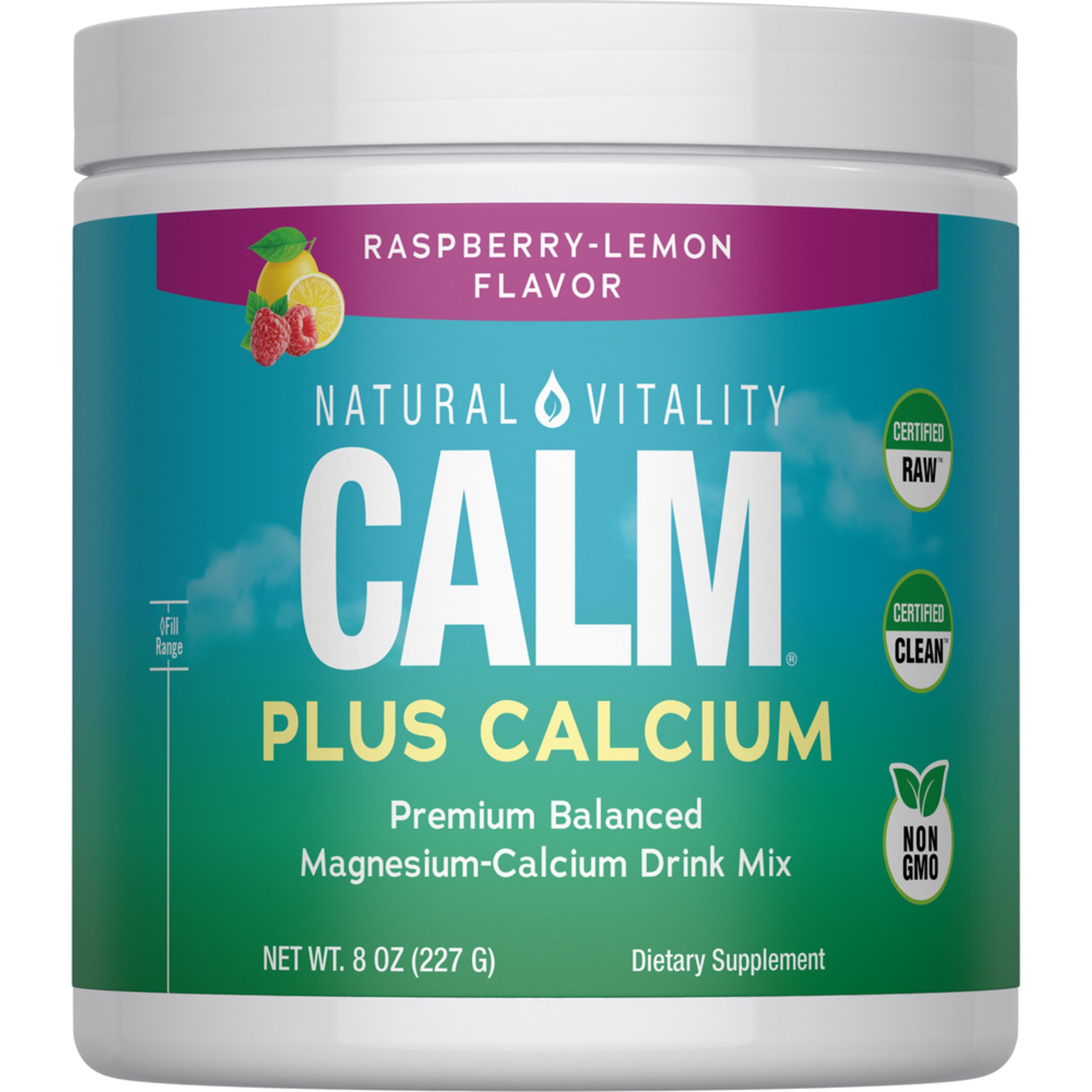 Natural Vitality Calm Plus Calcium Raspberry Lemon 16oz