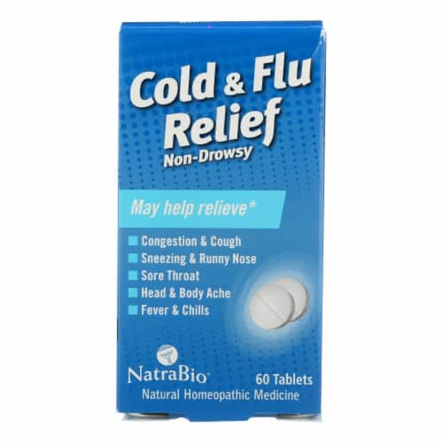 NatraBio Cold & Flu Relief 60 Tablets    00360