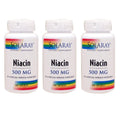 Solaray Niacin 500mg 100 Vcaps - 3 Pack