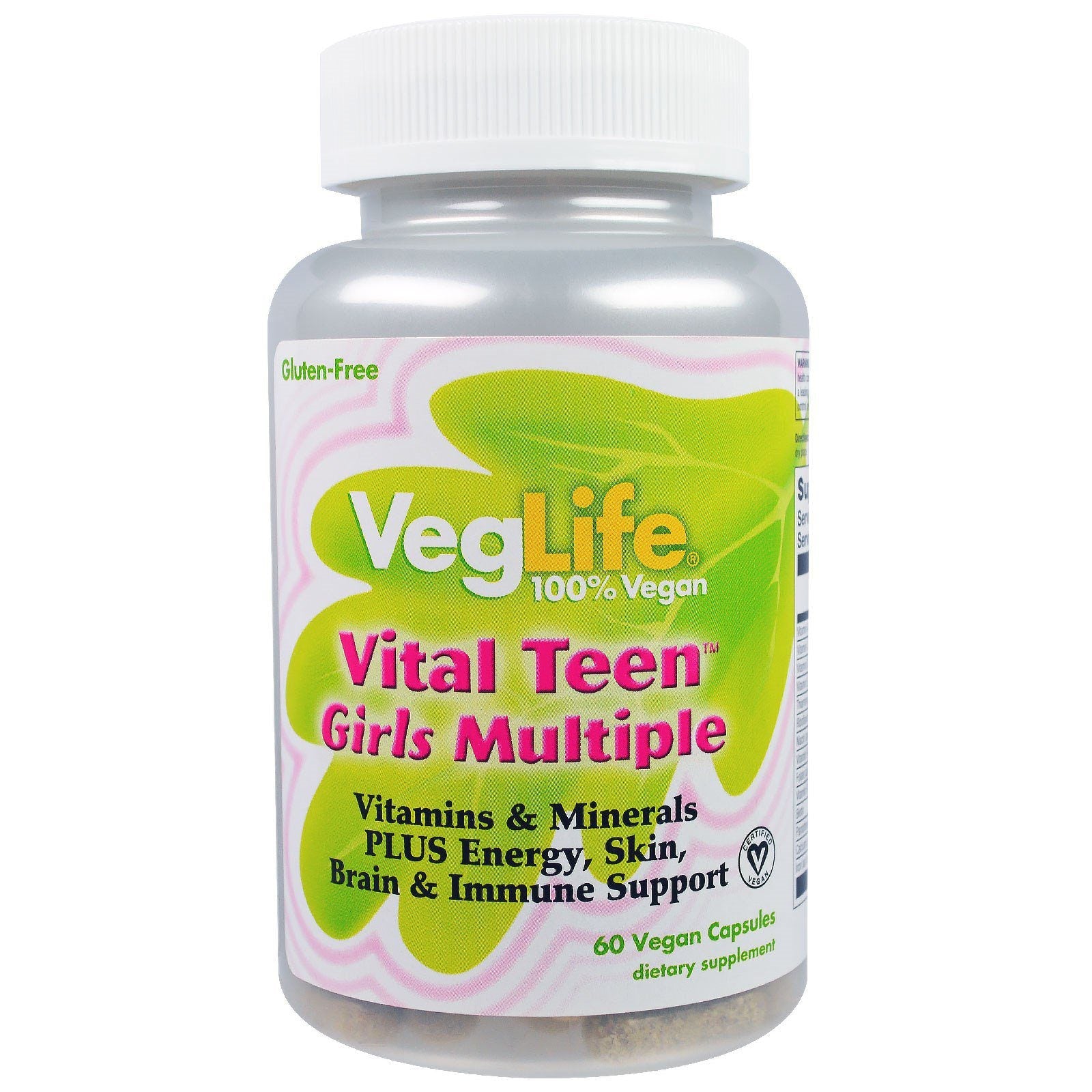 VegLife - Vital Teen Girls Multiple Vitamins & Minerals - 60 Vegan Capsules