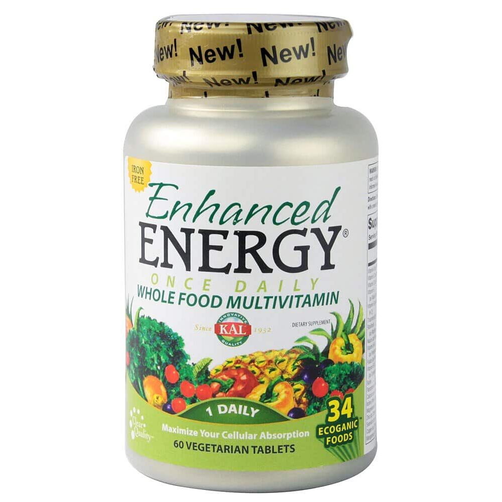 Kal - Enhanced Energy Once Daily Whole Food Multivitamin Iron Free - 60 Vegetarian Tablets