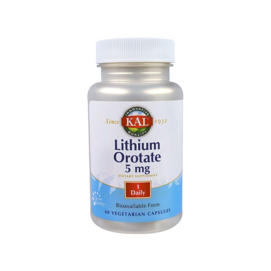 Kal - Lithium Orotate 5 mg. - 60 Vegetarian Capsules