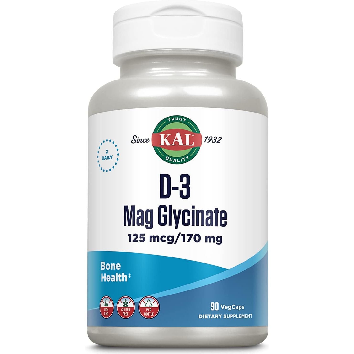 Kal - Vitamin D3 Mag Glycinate Bone Health - 90 Veg Capsules