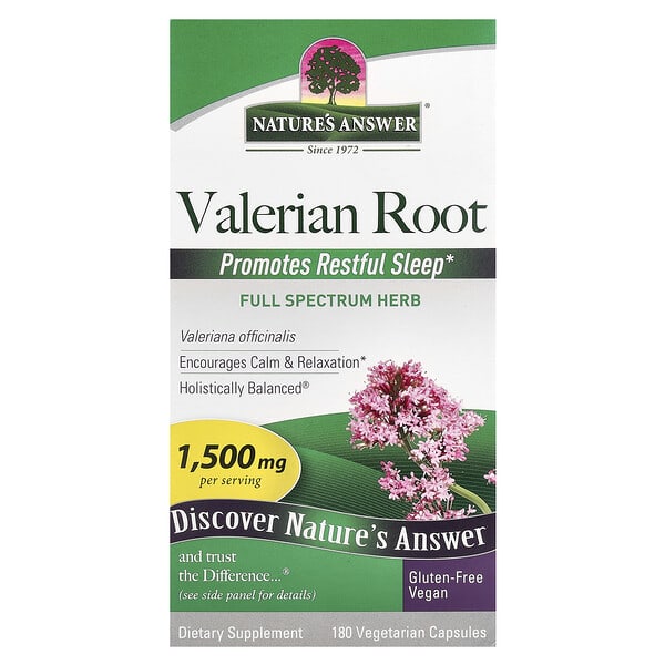 Nature's Answer - Full Spectrum Valerian Root - 180 Vegetarian Capsules