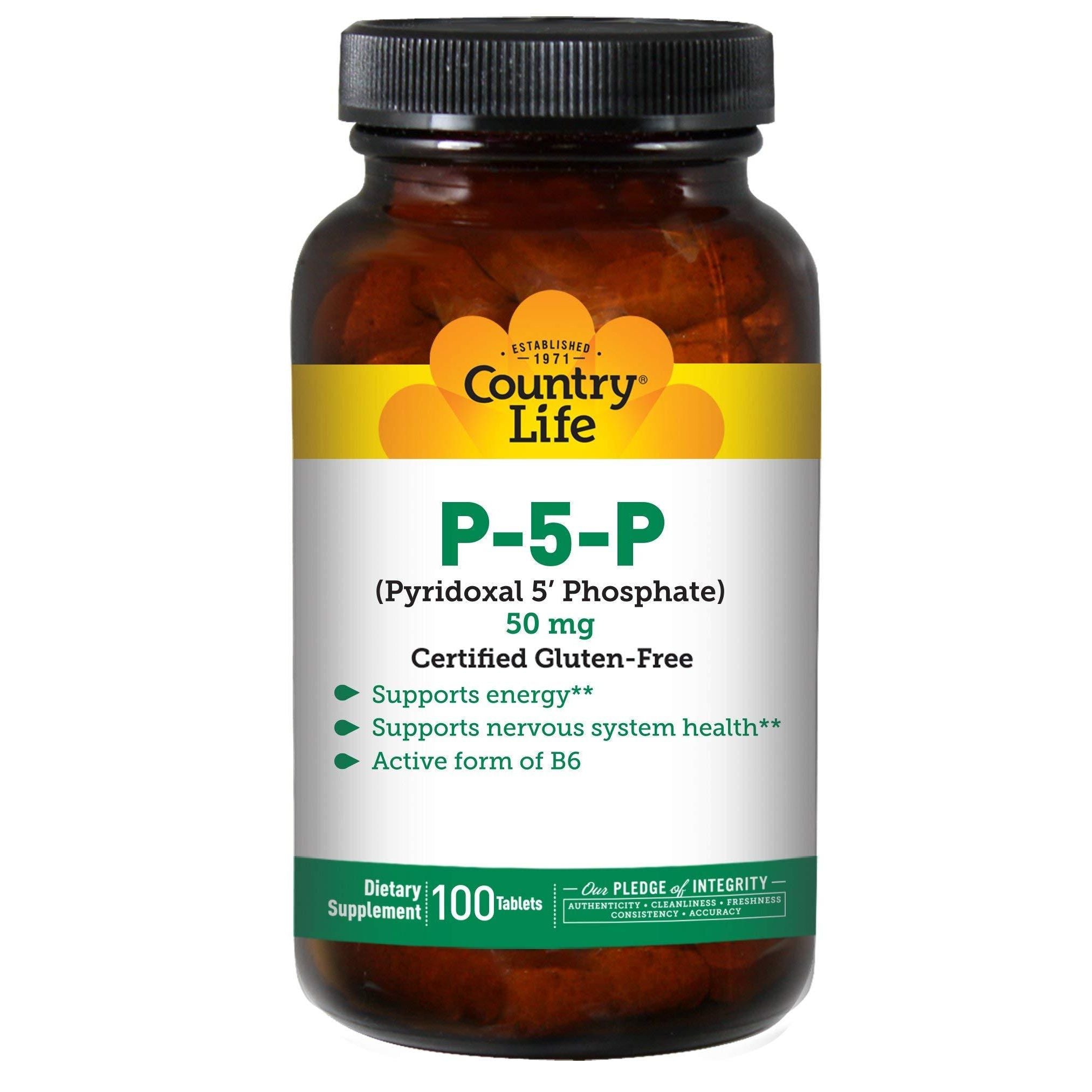 Country Life - P 5 P Pyridoxal 5' Phosphate (P5P) 50 mg. - 100 Tablets