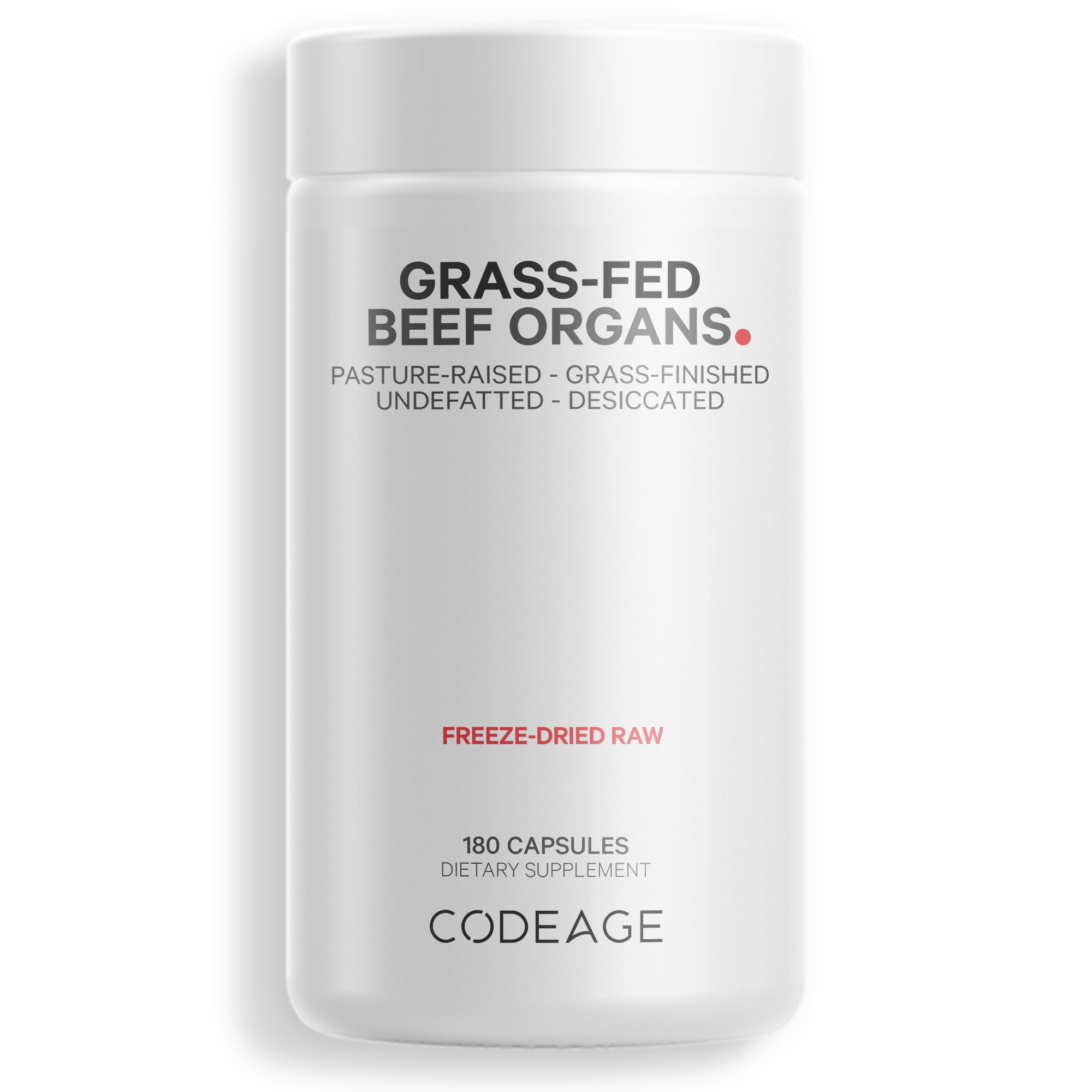 Codeage - Beef Organs Grass-Fed & Pasture Raised - 180 Capsules
