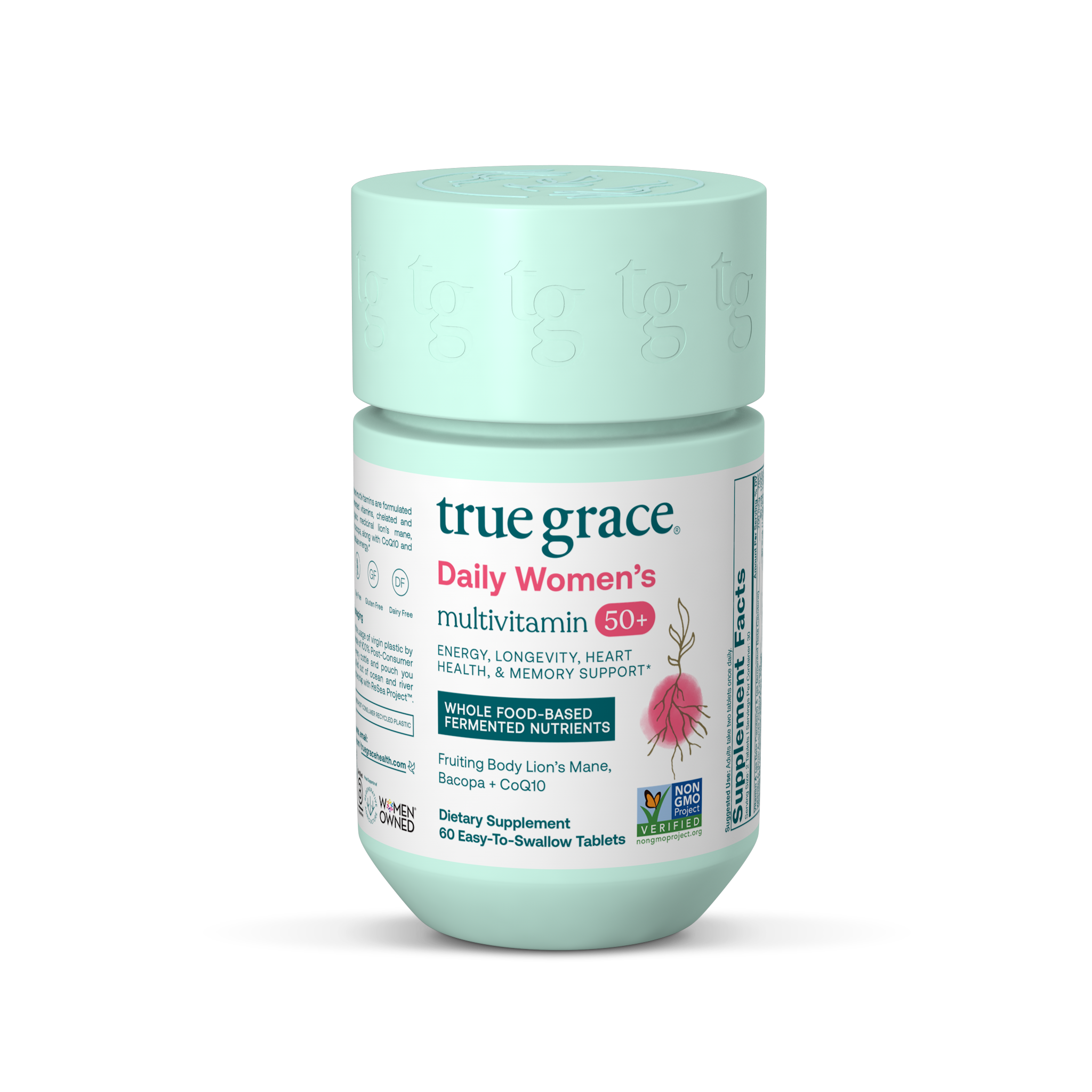 True Grace - Lion's Mane Fruiting Body Organic Mushroom Extract - 120 Vegan Capsules