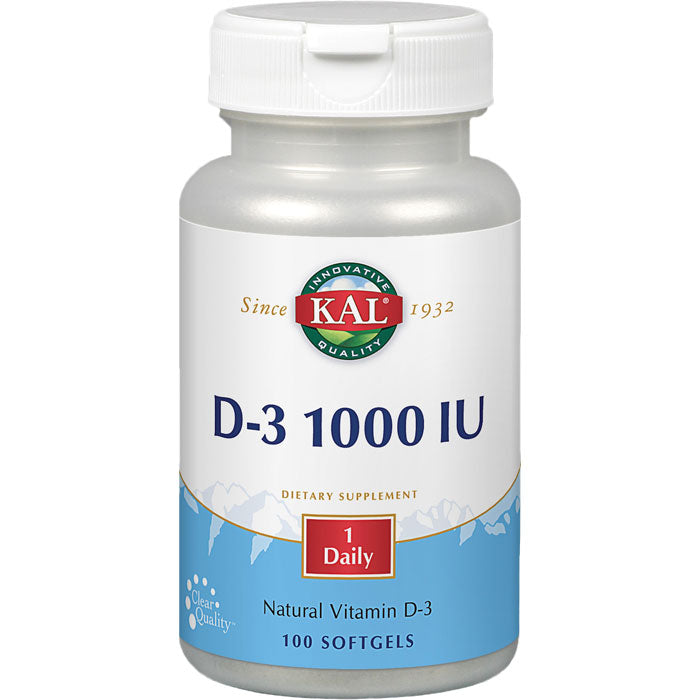 Kal - Vitamin D3 1000 IU - 100 Softgels 60010