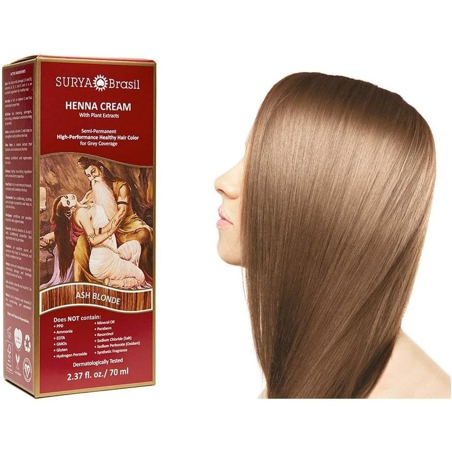 Surya Brasil - Henna Cream Hair Coloring with Organic Extracts Ash Blonde - 2.37 fl. oz.