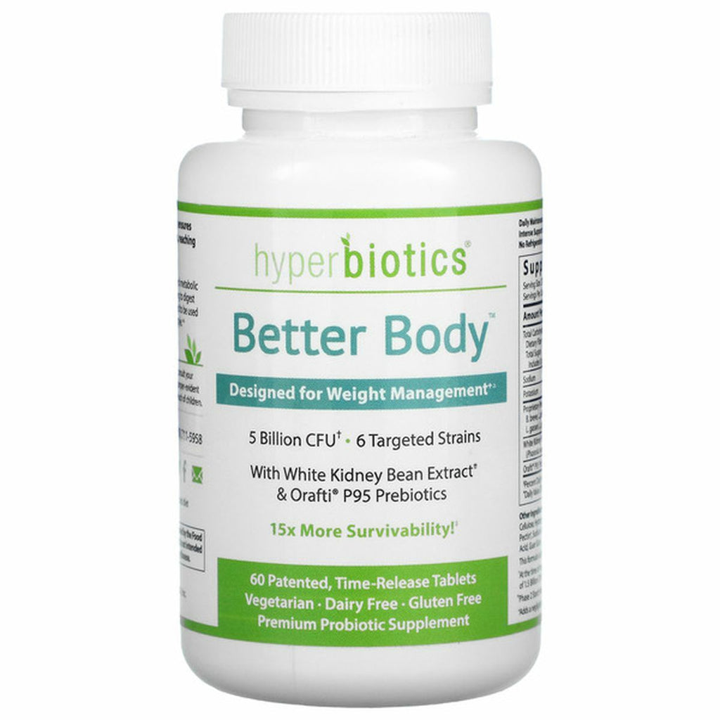Hyperbiotics - Better Body Probiotic for Weight Loss Support 5 Billion CFU - 60 Tablets