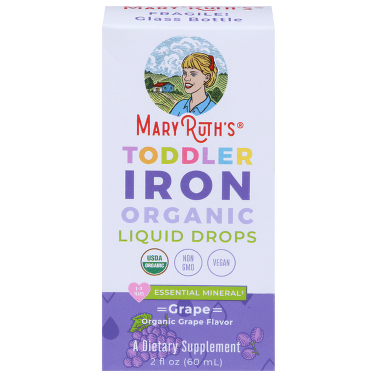 MaryRuth Organics - Organic Toddler Iron Liquid Drops Grape - 2 fl. oz.
