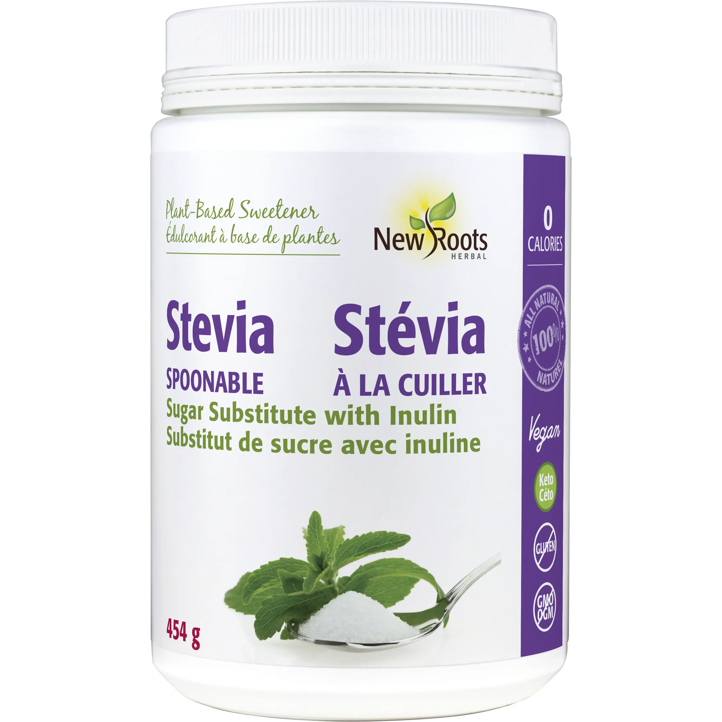 New Roots Herbal Stevia Sugar Spoonable 454 Grams