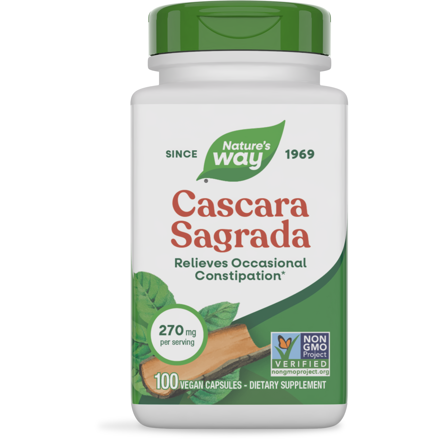 Nature's Way Cascara Sagrada 180 Vcaps - 11308 - 2 Pack