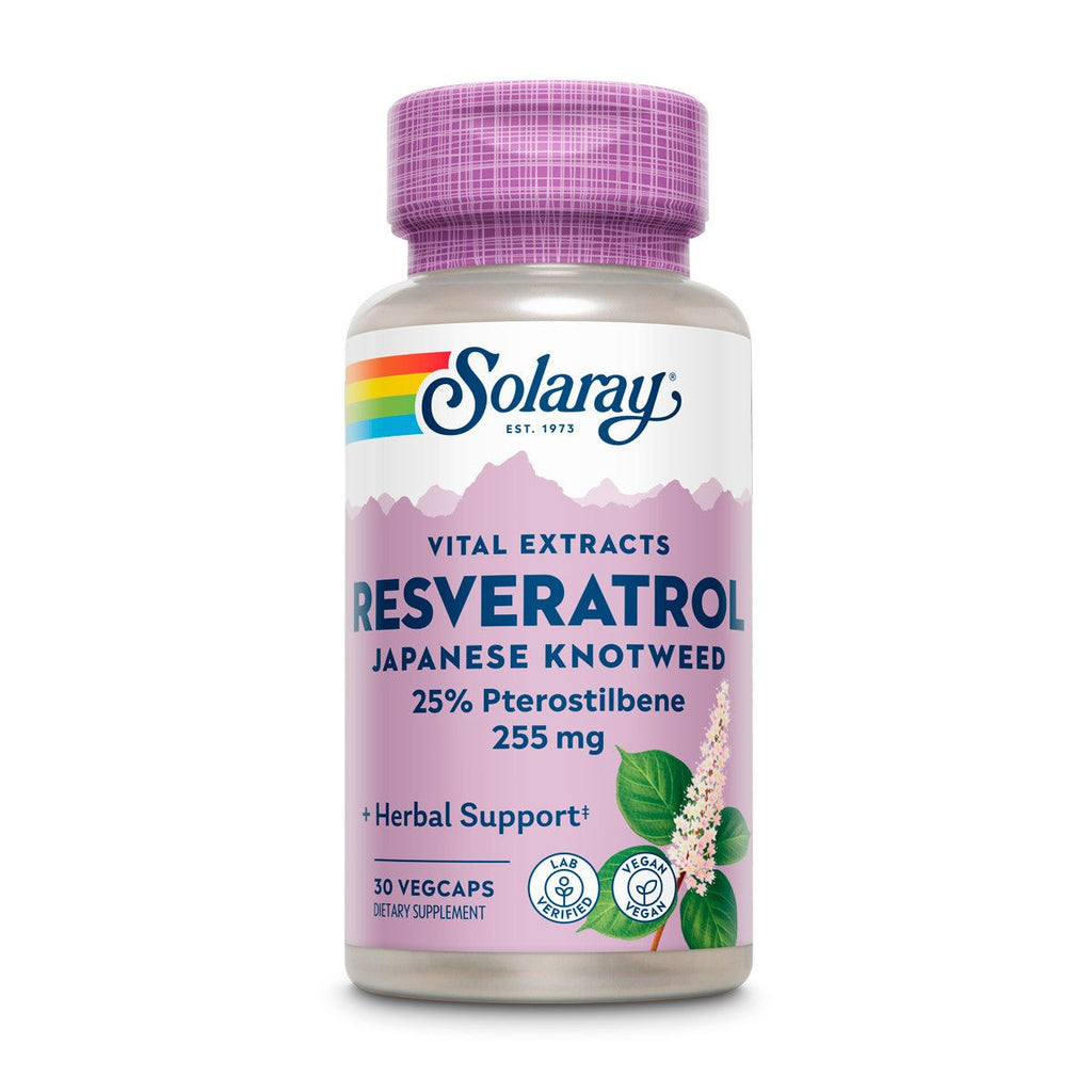 Solaray Resveratrol With Pterostilbene 30 Vcaps   PN  84652
