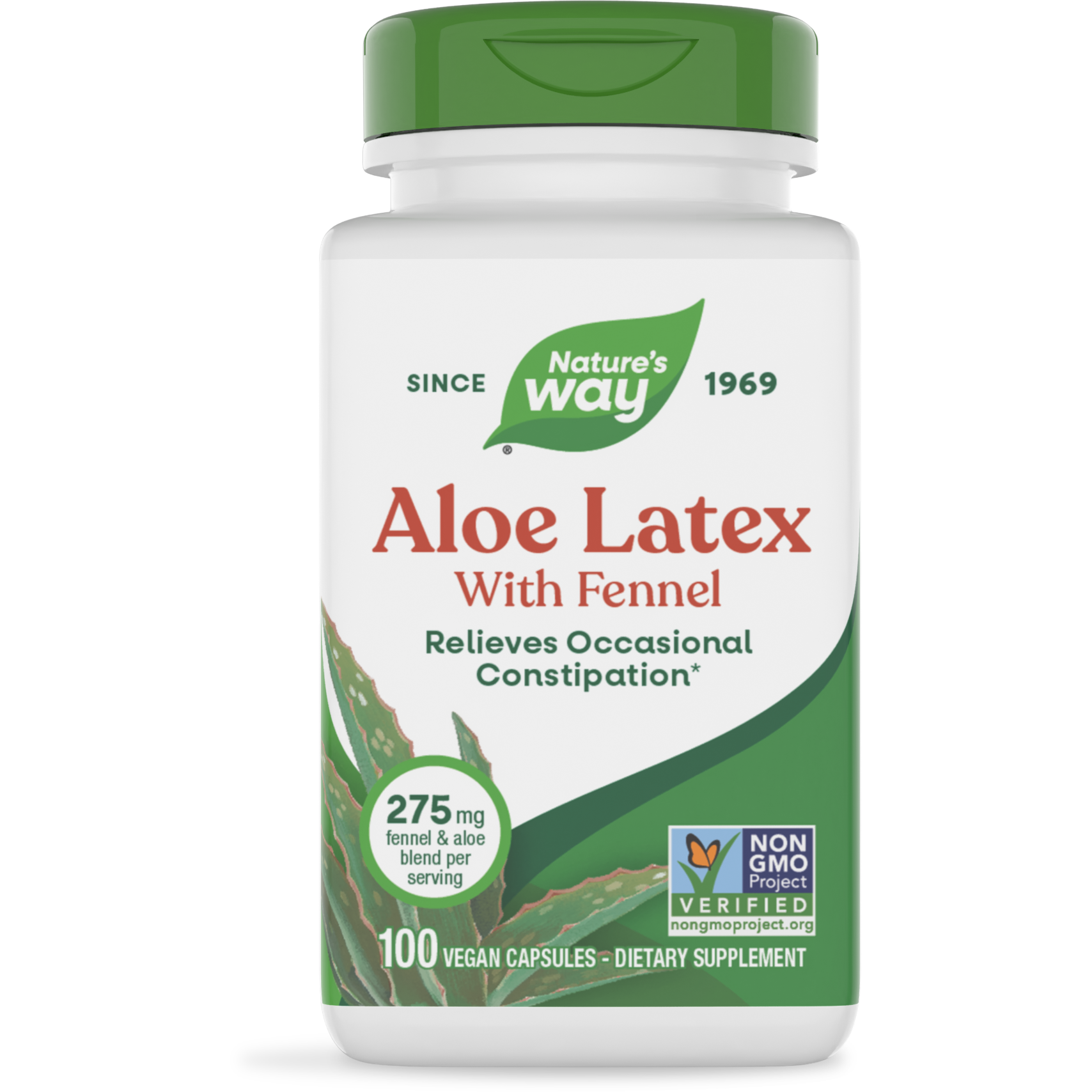 Nature's Way Aloe Latex With Fennel 100 Vcaps - 2 Pack