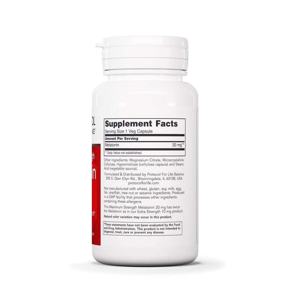 Protocol For Life Balance Melatonin Maximun Strength 20mg 90 Vcaps