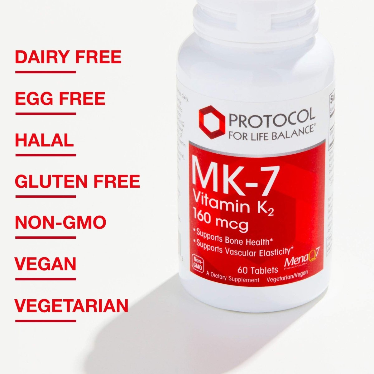 Protocol For Life Balance MK-7 Vitamin K2 160 mcg 60 Tablets - P0993