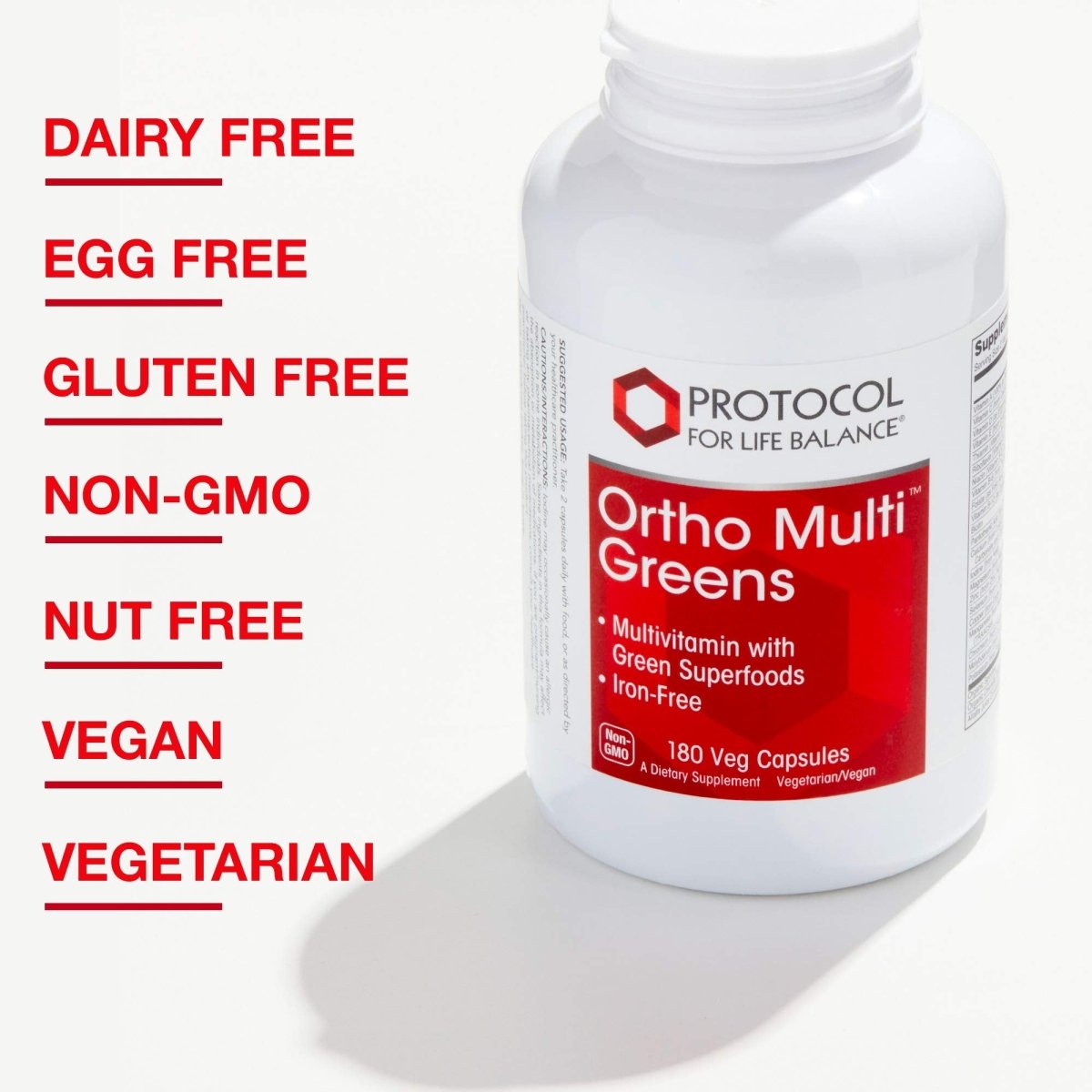 Protocol For Life Balance Ortho Multi Greens Iron-Free 180 Vcaps - P3788