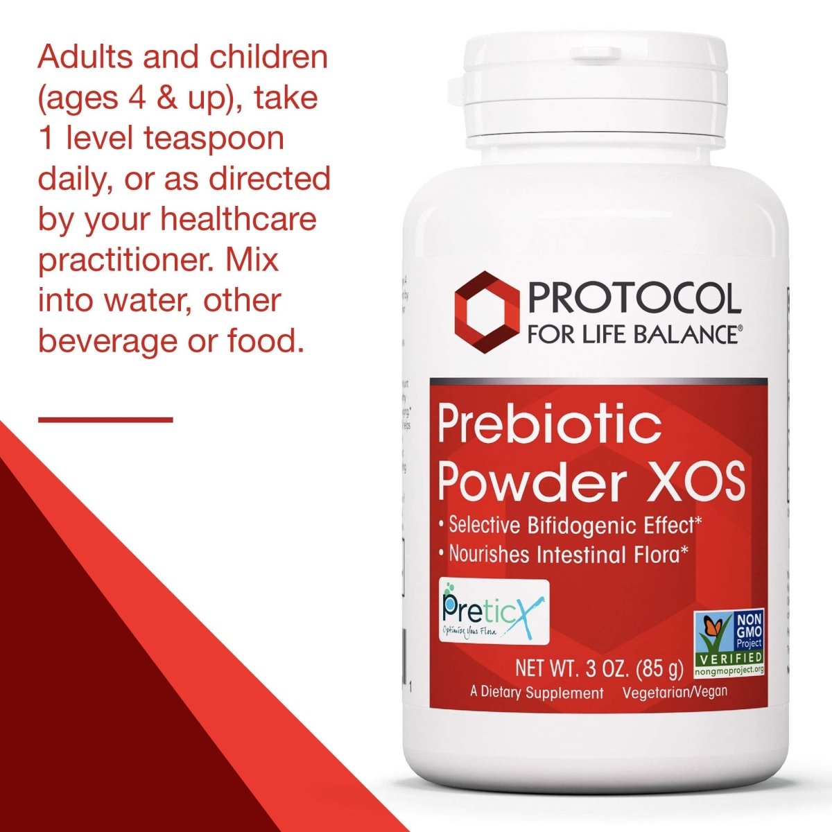 PROTOCOL FOR LIFE BALANCE - Prebiotic Powder XOS - Helps GI Tract, Help Nourish Intestinal Flora - 3 Ounces Powder