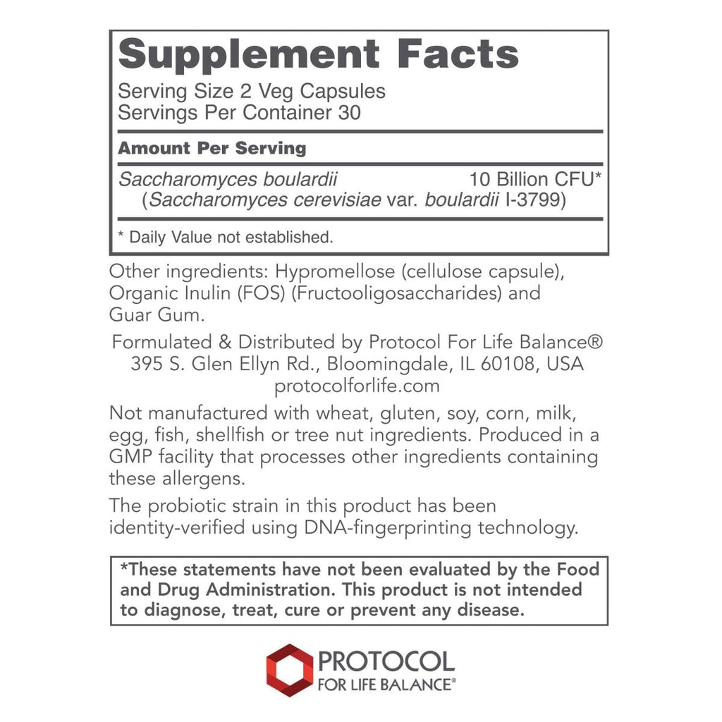 Protocol For Life Balance Saccharomyces Boulardii 60Cap - P2933
