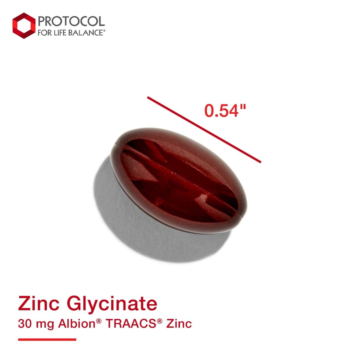 Protocol Zinc Glycinate 30mg - with Albion Traacs Zinc - Zinc Glycinate Supplement - Immune System Support* - Keto Friendly & Dairy Free - 120 Softgels