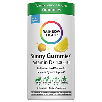 Rainbow Light Sunny Gummies Vitamin D3 1,000 IU 50 Count