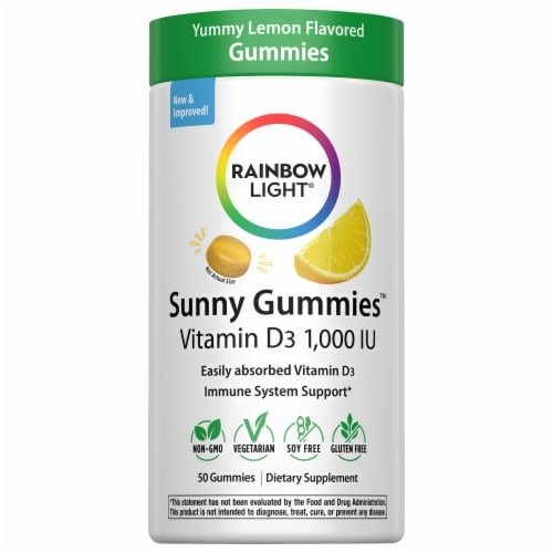 Rainbow Light Sunny Gummies Vitamin D3 1,000 IU 50 Count