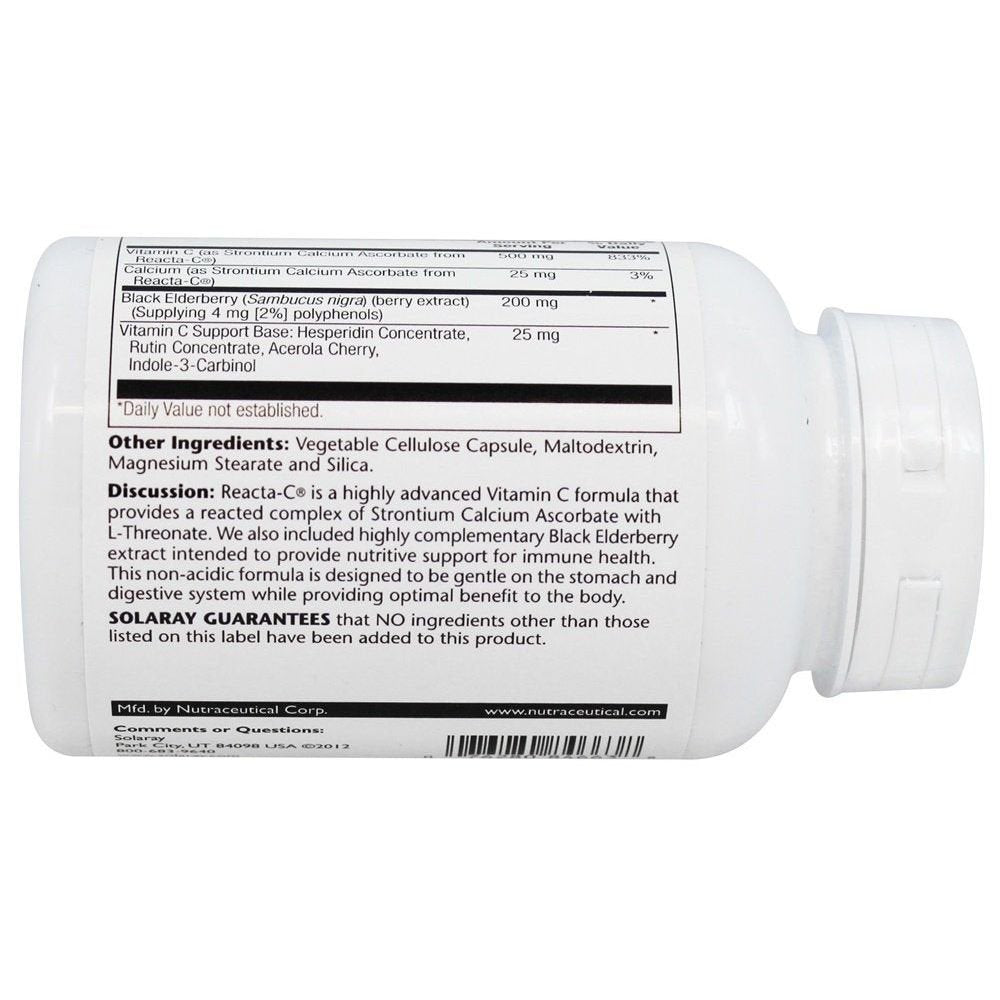 Reacta-C + Elderberry 500 mg Solaray 120 VCaps