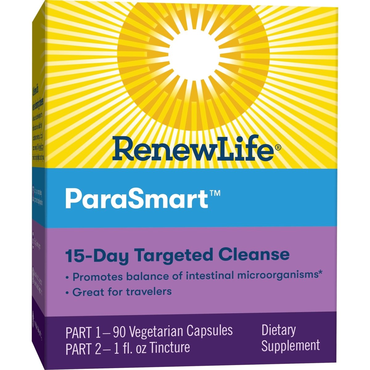 Renew Life Adult Cleanse - Microbial Cleanse & Detox , Supports Balance of Intestinal Microorganisms- 2-Part 15-Day Program, Gluten, Dairy & Soy Free, Vegetarian, 90 Capsules & 1 Fl. Oz. Tincture