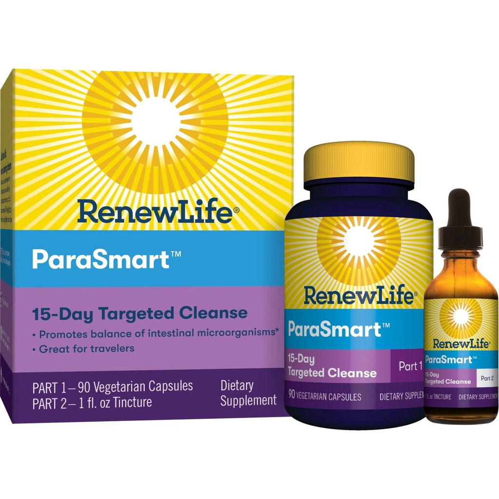Renew Life Adult Cleanse - Microbial Cleanse & Detox , Supports Balance of Intestinal Microorganisms- 2-Part 15-Day Program, Gluten, Dairy & Soy Free, Vegetarian, 90 Capsules & 1 Fl. Oz. Tincture