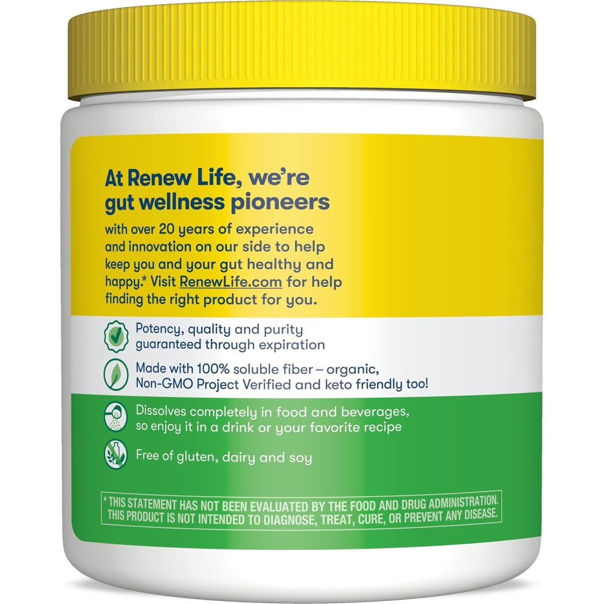 Renew Life Adult Completely Clear Organic Prebiotic Fiber - 7 oz | Keto-Friendly Fiber Powder Supplement