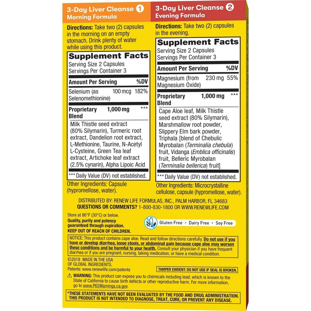 Renew Life Cleanse, Adult, 3-Day Liver Cleanse, Dietary Supplement, 2-Part; (Pack May Vary) (Package May Vary)