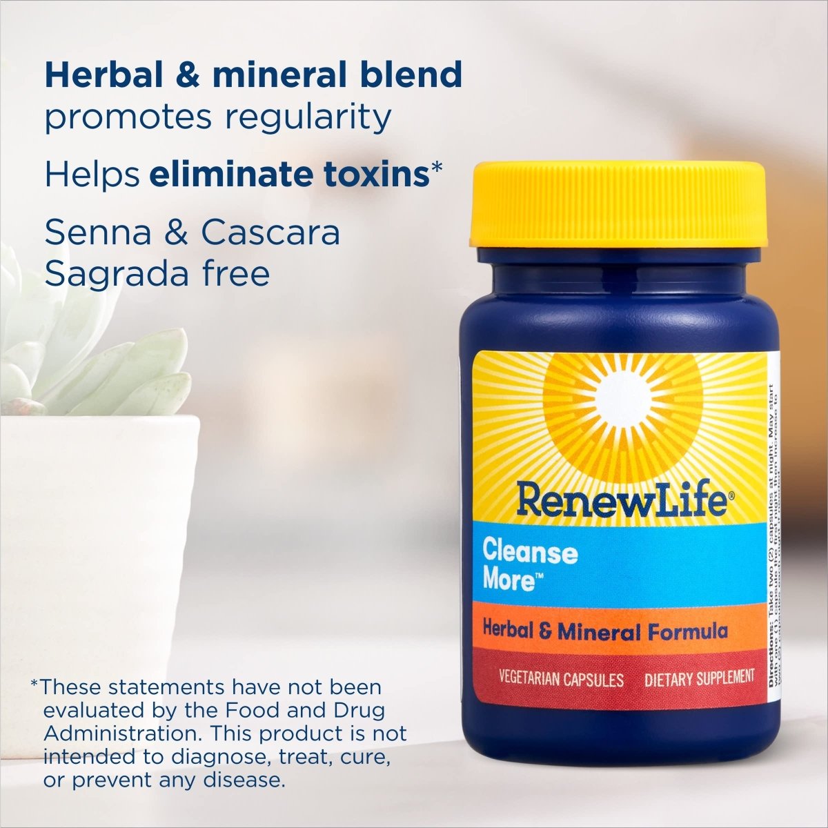 Renew Life Detox Cleanse More - Relieve Bloating and Restore Regularity - Overnight Constipation Relief - Soy, Dairy & Gluten Free - 100 Capsules