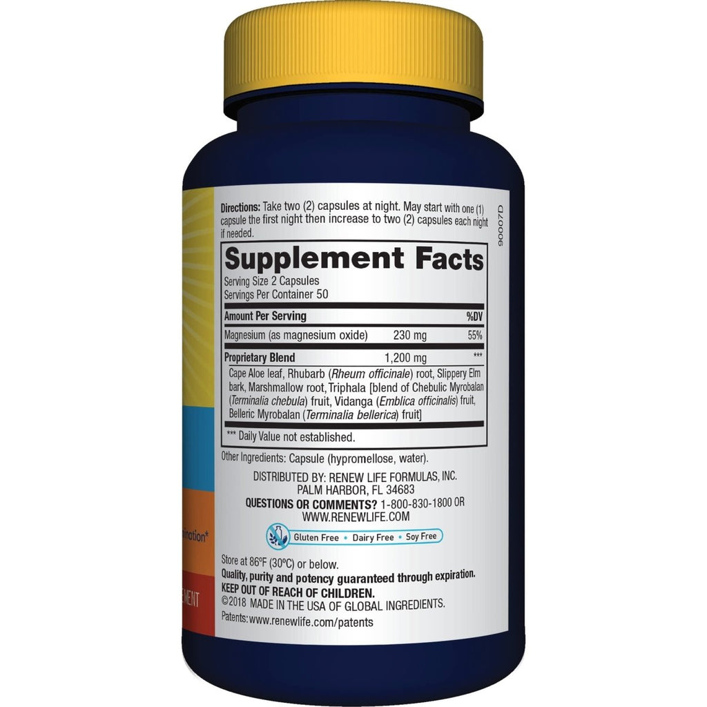 Renew Life Detox Cleanse More - Relieve Bloating and Restore Regularity - Overnight Constipation Relief - Soy, Dairy & Gluten Free - 100 Capsules