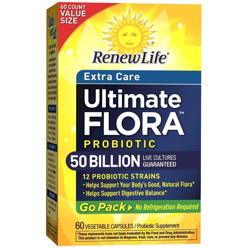 Renew Life Extra Care Ultimate Flora Probiotic 50 Billion Go Pack, 60 CT