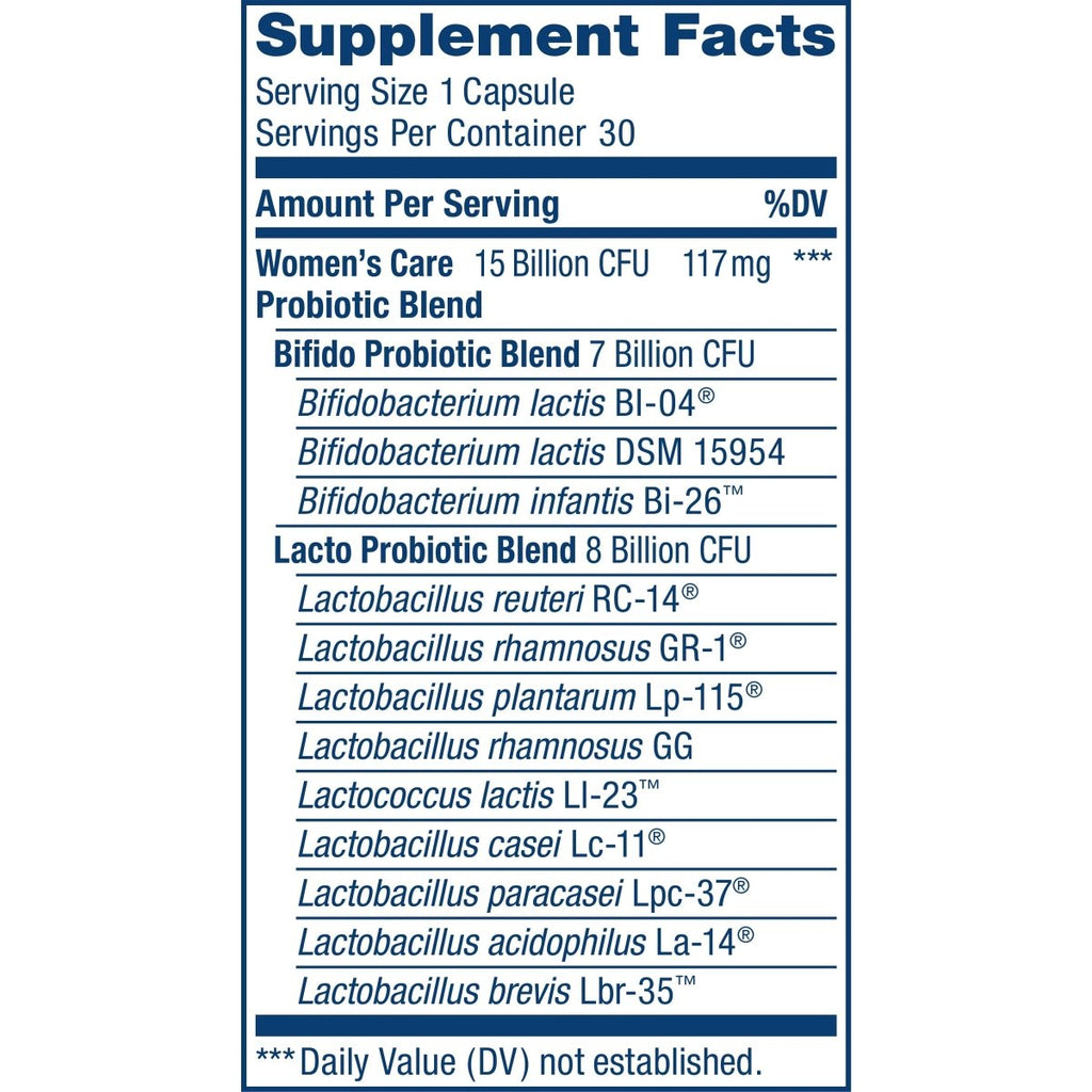 Renew Life Probiotics for Women, 15 Billion CFU Guaranteed, Probiotic Supplement for Digestive, Vaginal & Immune Health, Shelf Stable, Soy, Dairy & Gluten Free, 30 Capsules
